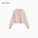 Calvin KleinJeans25春夏新款女士ck背心V领宽松短款针织开衫两件套47AB311 LN4-牡丹粉 M