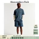 ABERCROMBIE & FITCH男装24春秋款美式活力经典LOGO抓绒宽松黑色多色短裤KI128-4035 蓝色 XL (180/98A)