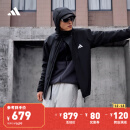 adidas拒水防泼加绒内胆三合一连帽外套男女冬季阿迪达斯轻运动 黑色 XL