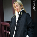 三省六部·吏部【乙巳】原创蛇年高端蟒纹提花加厚贵妃貂男士唐装保暖外套 法海（全黑） 加厚 L  150斤内