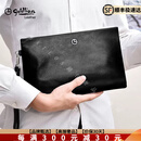 Goldlion【高端奢品】手拿包男真皮休闲商务大容量简约时尚横款男士手拿包 黑色