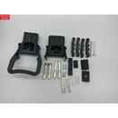 REMA瑞玛插头电动叉车连接器电源充电器插头公母插头80A320大电流 黑色160A公母一套含辅助信号针