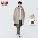 无印良品 MUJI 男式 木棉混 大衣 风衣外套男中长款长袖立领男装AD0VDA4S 淡黄色 XL(180/104A)