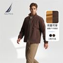 诺帝卡（NAUTICA）【大促爆款】男装秋冬新款防轻溅水双面穿立领厚外套棉服男JO4309 橡皮棕20M L