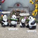 凌誉勋不锈钢几何熊猫网红雕塑商场美陈大型切面动物售楼处景观 熊猫组合