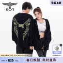 BOY LONDON【灿若繁星】秋情侣外套重工连帽开衫卫衣N06904 黑色七彩翅膀 M