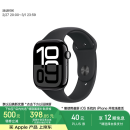 Apple/苹果 Watch Series 10 智能手表GPS款46毫米亮黑色铝金属表壳黑色运动型表带M/L MX273CH/B