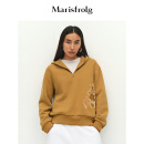 Marisfrolg【城市户外】Marisfrolg玛丝菲尔2025春新款拉链连帽落肩袖卫衣 雅丹咖 L