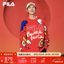 FILA 叕运蛇|斐乐情侣款男女编织衫2025春季新年款时尚涂鸦大LOGO毛衣