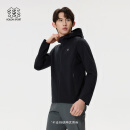 KOLON SPORT/可隆横纹针织夹克 男子春户外运动登山徒步连帽抗菌弹力外套 LHJK5SN047-BK 黑色 XL 180/100A