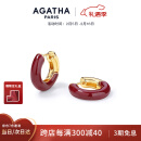 AGATHA【 杨幂同款】里奥珐琅耳环女士【新年生日礼物】高级感优雅耳饰 酒红色