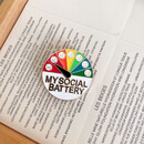 胖东来同款情绪徽章卡通彩色心情转换器表情包可转动指针胸针代购 风格-金色