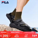 FILA 斐乐官方男鞋 MARS SANDAL复古凉鞋2024夏季新款火星凉鞋 黑-BK 41