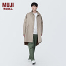 无印良品 MUJI 男式 木棉混 大衣 风衣外套男中长款长袖立领男装AD0VDA4S 淡黄色 XL(180/104A)