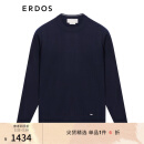 ERDOS【商场同款】精纺圆领基础款纯色舒适男羊绒衫 藏蓝 170/92A/M