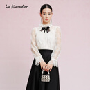拉珂蒂（La Koradior）新款法式蕾丝气质优雅上衣白色打底衫外穿时尚 本白色 XL