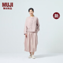 无印良品（MUJI）IDEE 女式 汉麻混 平纹立领衬衫 25年春季新品 女士衬衣内搭长袖 浅粉红色 M （155/80A）