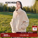 VEROMODA外套女24冬季新款休闲仿皮草毛绒宽松减龄长袖324409003 浅卡其色 160/80A/S