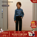 Teenie Weenie Kids小熊童装24秋男女童宝经典学院风水洗牛仔衬衫 牛仔色 120cm