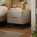 顾家家居（KUKA）意式卧室双抽储物床头柜7996 【皓月白+白色岩板】旗舰款床头柜