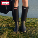 HUNTER女士雨鞋户外鞋Refined高筒靴拉链拼接款长筒靴女靴雨靴 黑色/BLK 38