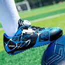 anta kids安踏錔户外怡雪儿童足球鞋男童TF碎钉运动钉鞋透气小学生旋转纽扣 天蓝(旋转扣短钉) 37