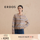 ERDOS 圆领虚提费尔岛针织宽松加厚外套女开衫羊绒衫 大地驼 M