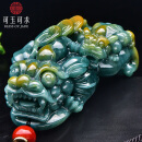 可玉可求520礼物 孤品翡翠貔貅手把件 冰底油绿色玉貔貅 男款玉石把玩 【已售】F3089