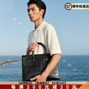 Goldlion【高端奢品】男士公文包手提头层牛皮大容量密码锁电脑包公文包男 黑色 13英寸