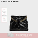 CHARLES&KEITH子母链条大容量流浪包托特包单肩斜挎包女包新年礼物CK2-40671449 Black黑色 L