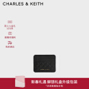 CHARLES&KEITH撞色绗缝菱格迷你卡包女生日礼物CK6-50680926-1 Black黑色 XXS