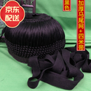 ZNMW戏曲包头用品全套古装发网青衣花旦小生花脸网子头饰网巾马尾女网 黑色加厚马尾网子+4米带