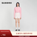 SANDRO【新春胶囊系列】2024春秋新款女装法式花呢短裤SFPSH00365 602/浅粉色 36