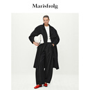 Marisfrolg【随型风衣】Marisfrolg玛丝菲尔2025春新款单排扣落肩袖风衣外套 黑色 S