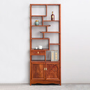 古尚古红木家具非洲花梨（学名：刺猬紫檀）博古架雕花新中式落地实木古董架置物架隔断客厅展示柜 75雕花博古架（左抽）75*30*198