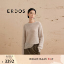 ERDOS 圆领长袖星光云朵套衫微透感宽松慵懒时尚女针织衫 大地驼 170/88A/L