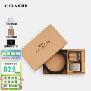 蔻驰（COACH）奢侈品男士礼盒装双扣头C字印花腰带 黑色CW362【品牌直供】