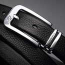 鳄鱼恤跨年礼物休闲百搭女士皮带简约玫瑰针扣头层牛皮腰带生日黑