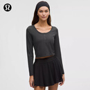 lululemon丨Rulu 女士长袖亨利衫 LW3IU0S 石墨灰 M
