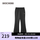 斯凯奇（Skechers）【新年战袍】2025春女微喇针织休闲裤运动卫裤L125W006 碳黑/0018 L