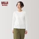 无印良品（MUJI）女式 天竺编织 长袖T恤上衣打底衫女款内搭25年春季 BB2Q8A5S 白色 M (160/84A)