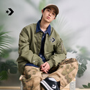 匡威（Converse）官方 春日外套男女美式复古飞行员夹克10024169 草绿色/10024169-A02 XL