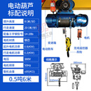 CD型钢丝绳电动葫芦2吨0.5T1t3T5吨10吨起重行车380V提升卷扬吊机 0.5T*6M精品