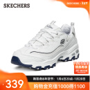 斯凯奇（Skechers）女鞋小白熊女士休闲鞋子厚底增高百搭运动软底老爹鞋女99999863 白色/海军蓝色/WNV 37