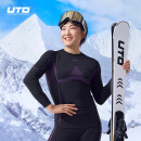 悠途（UTO）压缩速干衣女款功能内衣滑雪登山户外运动排汗保暖套装 黑紫色 M 