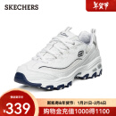 斯凯奇（Skechers）女鞋小白熊女士休闲鞋子厚底增高百搭运动软底老爹鞋女99999863 白色/海军蓝色/WNV 37