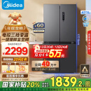 美的（Midea）471升十字对开四开门电冰箱家用风冷无霜一级能效双变频国家补贴超薄超大容量BCD-471WSPZM(E)