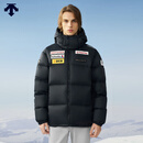 迪桑特 SKI STYLE 男士 瑞士国家队合作连帽 羽绒服 外套夹克 BK-BLACK XL (180/100A)