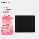 蔻驰（COACH）【品牌直供】男士短款对折钱包黑色皮革CR899BLK