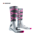 X-SOCKS袜子控制者女士专业运动滑雪袜长筒袜保暖压缩袜足球 混合灰/炭黑 37-38
